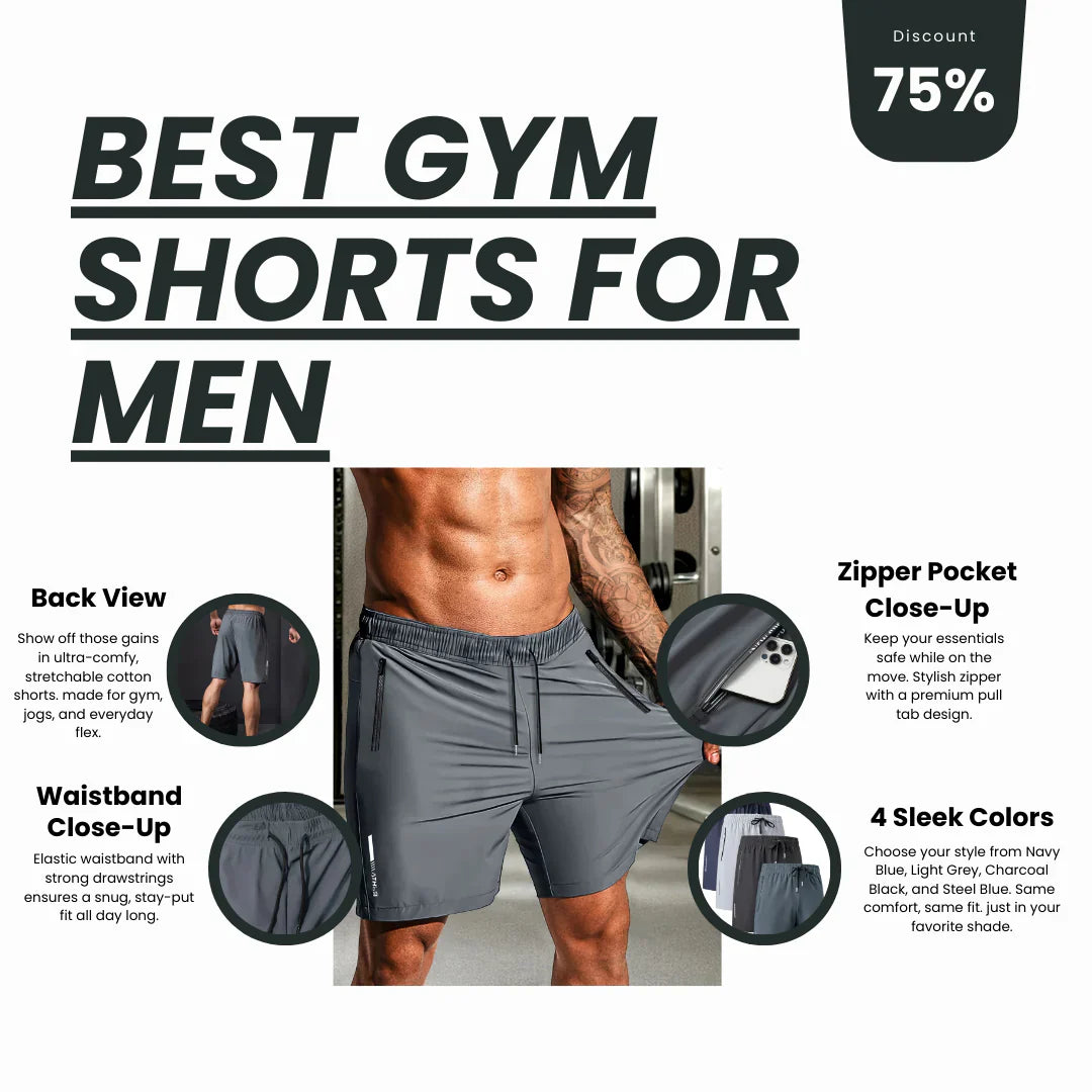 Combo of 4 Men's Stretchable Cotton Shorts for Summers